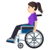 👩🏻‍🦽 woman in manual wheelchair: light skin tone display on JoyPixels